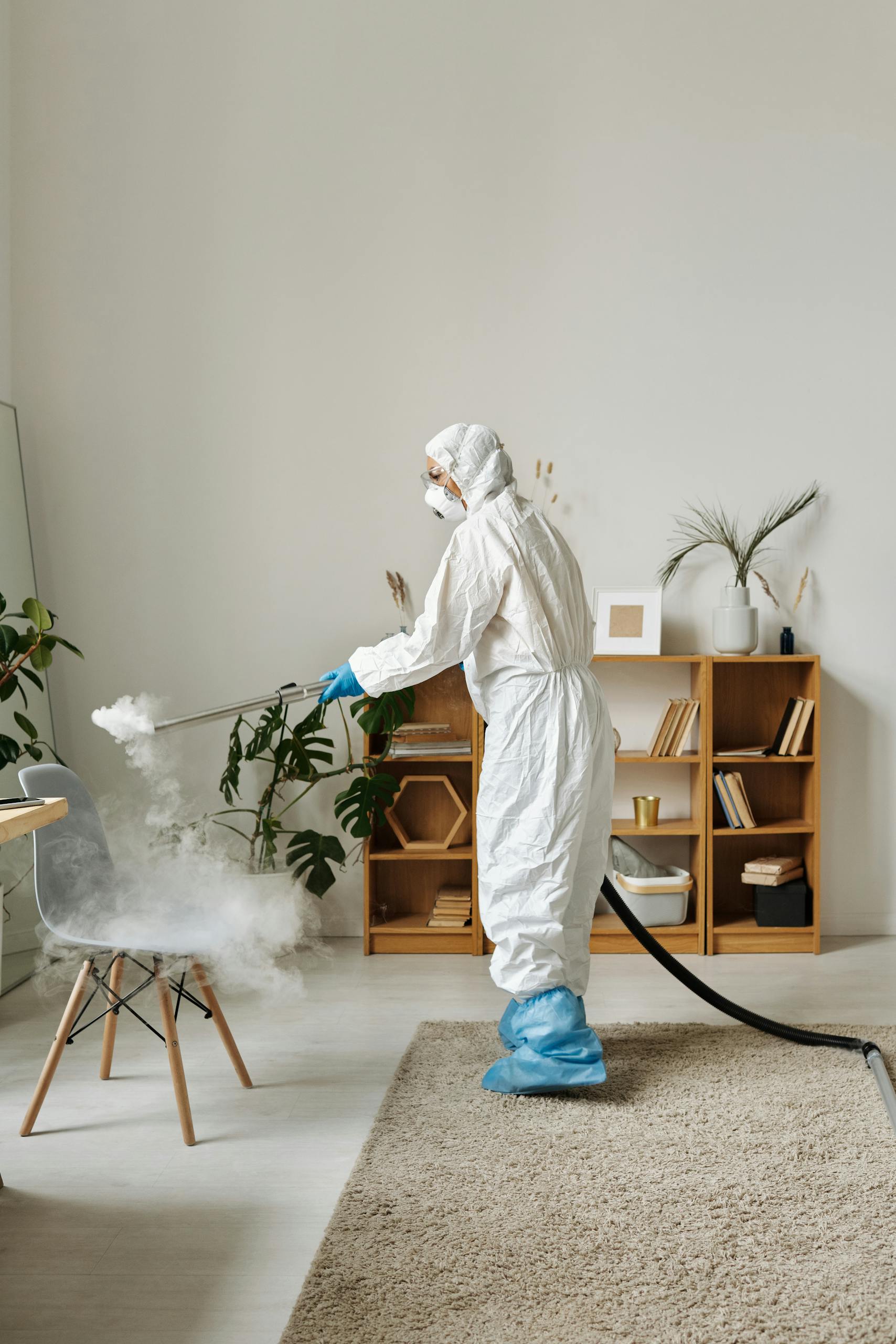 A Woman Fumigating a Chair