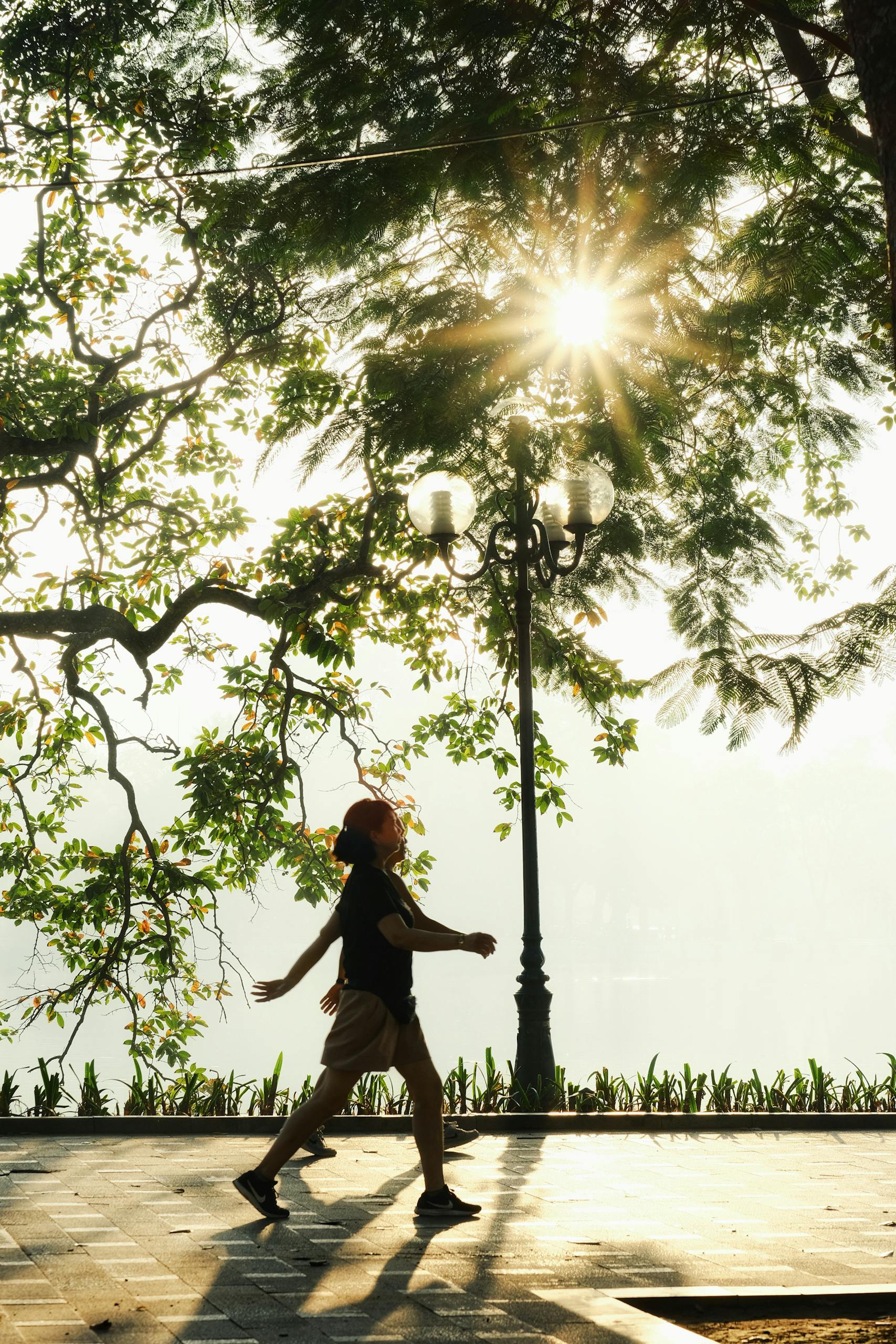 Women Quick Walking at Morning